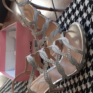 Silver glitter high heel